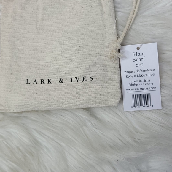 Scarf Set Hair Tie Purse Wrap Creme Pink Square Brand New 2-piece Spring Preppy - Picture 2 of 5